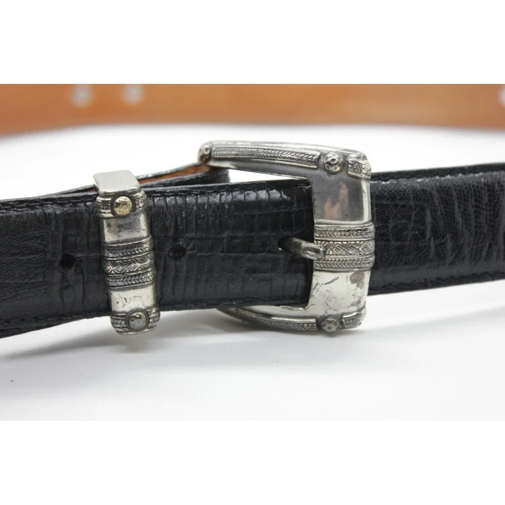 Bill Adler Studio‎ Western Ranger Belt Black Lizard Embossed Leather Mens 38